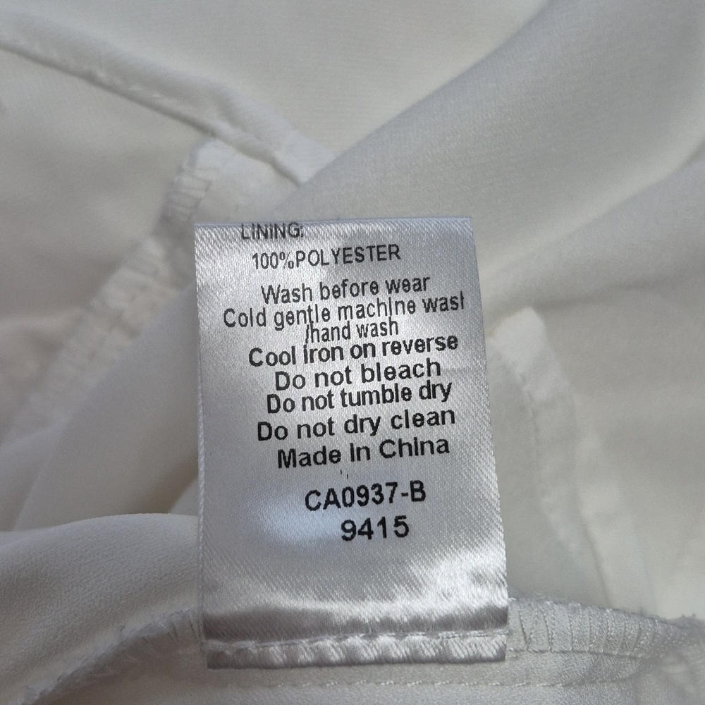 Calli The Label Asta Dress White V-Neck Tennis Prep Dress with Blue Trim, Size 4 - Picture 16 of 16